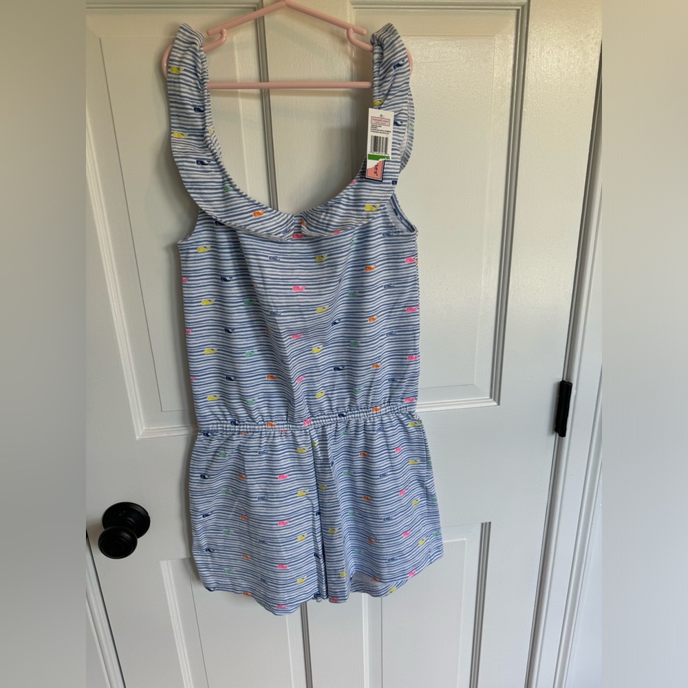Vineyard Vines girls sleeveless ruffle romper NWT size large
